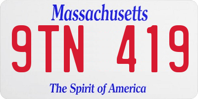 MA license plate 9TN419