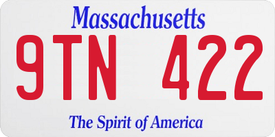 MA license plate 9TN422