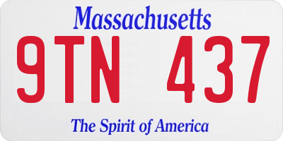 MA license plate 9TN437