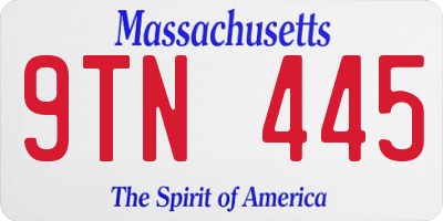MA license plate 9TN445