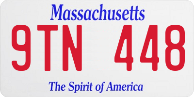 MA license plate 9TN448
