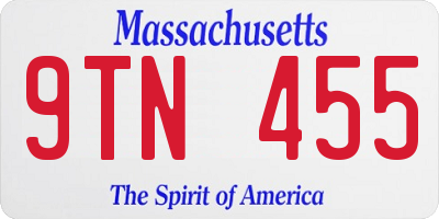 MA license plate 9TN455