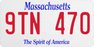MA license plate 9TN470