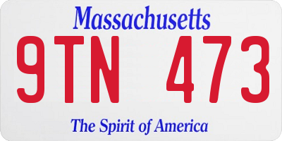 MA license plate 9TN473