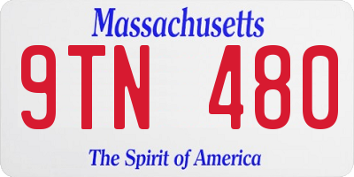 MA license plate 9TN480