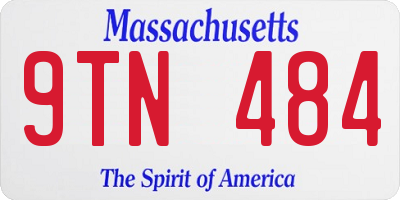 MA license plate 9TN484