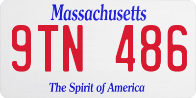 MA license plate 9TN486