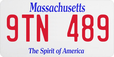 MA license plate 9TN489