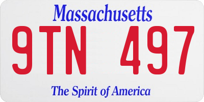 MA license plate 9TN497
