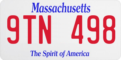 MA license plate 9TN498