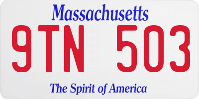 MA license plate 9TN503