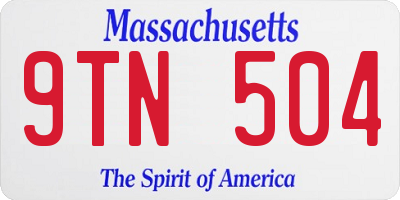 MA license plate 9TN504