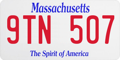 MA license plate 9TN507