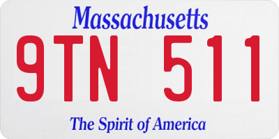 MA license plate 9TN511