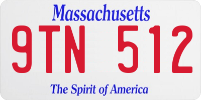 MA license plate 9TN512