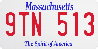 MA license plate 9TN513