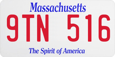 MA license plate 9TN516