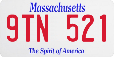 MA license plate 9TN521