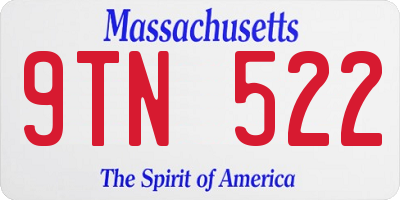 MA license plate 9TN522
