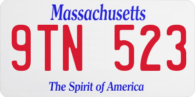 MA license plate 9TN523