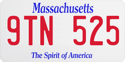 MA license plate 9TN525