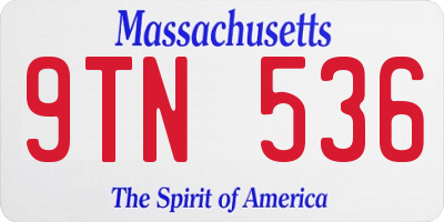MA license plate 9TN536