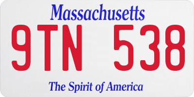 MA license plate 9TN538