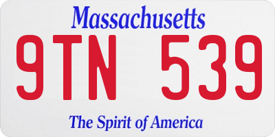 MA license plate 9TN539