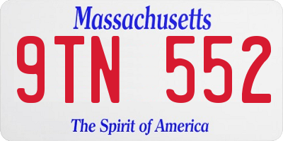 MA license plate 9TN552