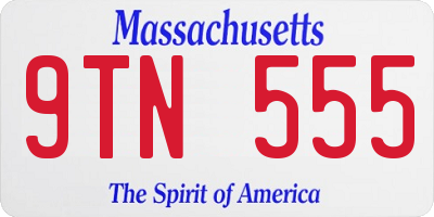MA license plate 9TN555