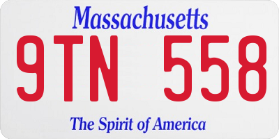 MA license plate 9TN558