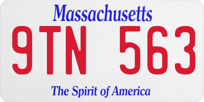 MA license plate 9TN563