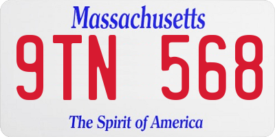 MA license plate 9TN568