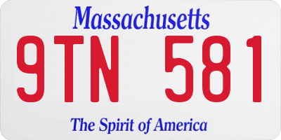 MA license plate 9TN581