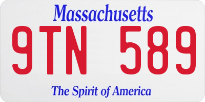 MA license plate 9TN589