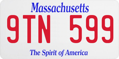MA license plate 9TN599