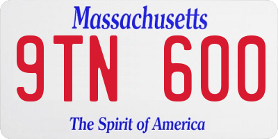 MA license plate 9TN600