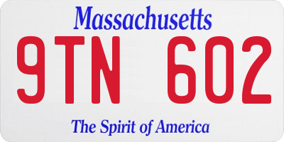 MA license plate 9TN602