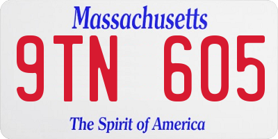 MA license plate 9TN605