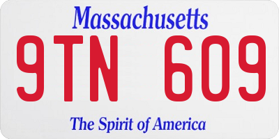 MA license plate 9TN609
