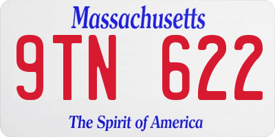 MA license plate 9TN622