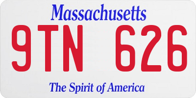 MA license plate 9TN626