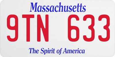 MA license plate 9TN633