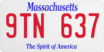 MA license plate 9TN637