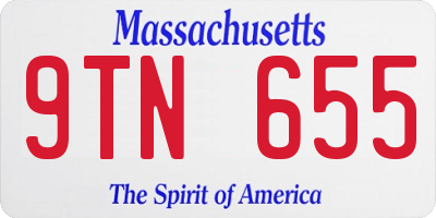MA license plate 9TN655