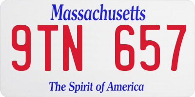 MA license plate 9TN657