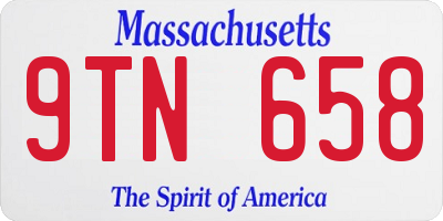 MA license plate 9TN658