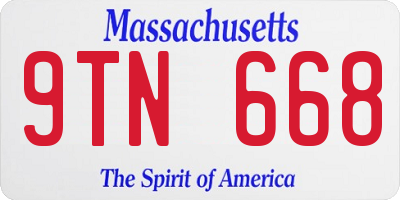 MA license plate 9TN668