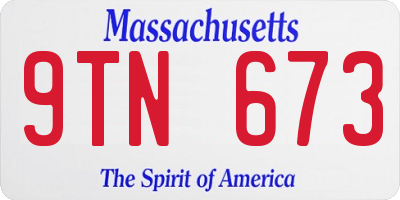 MA license plate 9TN673