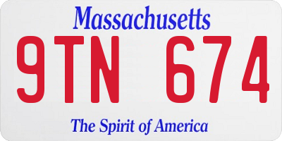MA license plate 9TN674